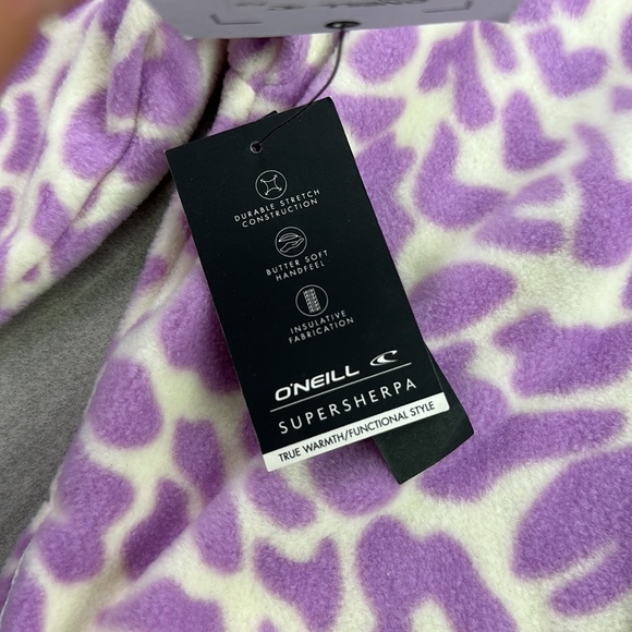 🔆 O'Neill🔆 Womens Sierra Fleece Top jacket cozy warm zip cheetah - Picture 14 of 16